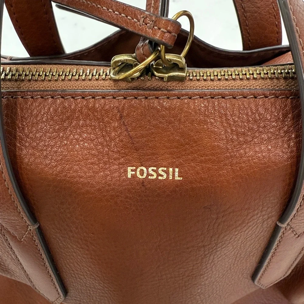 Fossil Chestnut Leather Satchel - Picture 2 of 8